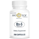 Bio-Tech Pharmaceutical D3-5 (5000 IU), 250 Kapsle - All- přírodní doplněk - Podporuje kostní a imunitní zdraví - No Dairy, Fish, Gluten, Peanut, Shellfish, & Soy - No Umělé barvy
