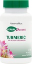 Natures Plus Bylinné Actives Turmeric - 400 mg, 95% Kurkumin, 60 Veganské Kapsle - Vegetariánské, Bezlepkové - 60 Služeb
