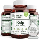 Přírodní Nutra Kelp Jod štítné žlázy Supplement, Posílit imunitní systém, a reguluje metabolismus, Vegan Sea Kelp, Non GMO, Atlantic Sourced Seaweed Extract, 225 mcg, 250 Tablety (Balení po 2)