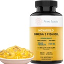 NovaGold Omega 3 Fish Oil - 2000mg High Strength EPA DHA Supplement - Bezproblémové, snadné polykat Softgels - Podporuje srdce, mozek, spojky, imunitní & kůže - Non- GMO - 120 kapalné kapsle
