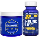 NATURAL STACKS NeuroLife & Resveratrol Supplement Bundle - Podporuje dlouhověkost a stárnutí mozku * - 120 Celkem Kapsle