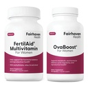 Fertilaid pro ženy & Ovaboost Combo, ženské doplněk plodnosti & přírodní plodnost Vitamin s Myo- Inositol, Vitex & Vitamíny na podporu ovulace, Regularita cyklu a kvality vajec, 1 měsíc
