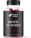 Pete & Pedro BIOTIN gumy pro vlasy, kůže a hřebíky růst pro ženy a muže 124; růst vlasů doplněk pro silnější pokožku, & nehty 124; třešňový Biotin Gummy 5000mcg Per sloužit 124; viděn na Shark Tank, 60 Počet
