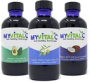 MyVitalC Combo of Organic Extra Virgin Olive Oil, MCT & Avocado Oil - ESS60 Antioxidant Supplement - for Anti- Aging, Longevity, Sleep, Energy - Pack of 3