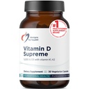 Designy pro zdraví Vitamin D Supreme - Vitamin D 5000 IU s 2000mcg Vitamin K jako MK4 pro zdraví kostí, Zdraví srdce, Mood & Imunitní Podpora - Vitamin D3 Vylepšený GG Dodatek (30 Kapsle)