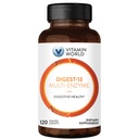 Vitamin World Digest- 13 Multi- Enzyme, 1010mg Digestivní Enzymy Směs s amylázou, Bromelain, Papain & Lipáza pro potravu a absorpci, Digestivní Enzymy pro floating & Gas, 120 Kaplety