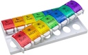EZY DOSE Týdenní (7- Day) Pill Case, Planner Medicine, Vitamin Organizátor, 2 krát denně AM / PM, Removeabale podnosy, Velká Push Button Compartments, Snadno použitelné, Artritis Friendly, Rainbow Lids, BPA zdarma
