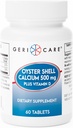 GeriCare Oyster Shell vápník 500 mg + vitamin D, zdraví kostí, výživové doplňkové tablety, 60 Počet (balení po 1)