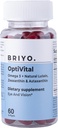 Briyo Optivital Eye Health Dodatek s Lutein, Zeaxanthin, Astaxanthin a Omega 3 - Podporuje vizuální jasnost, obrazovka Únava Relief a dlouhodobé sítnice zdraví - Jeden den, 60 Softgels