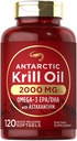 Carlyle Antarktida Krill Oil 2000mg Oil 124; 120 Softgels Omega33 EPA, DHA, s doplňkem Astaxanthin Sourced from Red Krill Oil 124; Maximální síla Omega33 EPA; Laboratorní testování