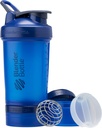 BlenderBottle Shaker Lahvička s Pořadačem a skladováním proteinů, Classic V2 ProStak System, 22- Ounce, modrá