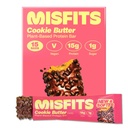Misfit Vegan Protein Bary, Cookie máslo - Aktualizováno recept 124; Plant based, Nízký cukr & Karb, High Fiber Snacks 124; Balení po 15