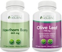 Čistě holistický Hawthorn Berry 665mg + Olive Leaf Extract 750mg Bundle + 270 Vegan Kapsle - Made in The USA