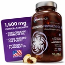 OmniBiotics Organic Evening Primrose Oil pro ženy - Klinická síla 1500mg na kapsli, 10% GLA, Cold- Pressed, Non- GMO, Hormonová rovnováha pro ženy - 120 Vegan Softgel Kapsle