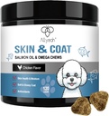Omega 3 Rybí olej pro psy, Losos olejová kůže a coat dodatek pro psy Psí alergie Relief, Sucho & Svědění Relief Treatment, Alergie Chews - Pes Anti Shedding Treats - Shiny Coats - EPA & DHA