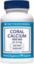 Korálové vápník vitaminu Shoppe 1,500MG - Eco Safe Source of Calcium, Magnesium & Trace Minerály na podporu zdravých kostí a zubů (90 Kapsle)