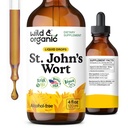 Wild & Organic St Johns Wort Tincture - Mood Support - Calming St John 's Wort Supplement - Hypericum Perforatum Herbal Liquid Drops - Vegan, Cukr & Alkohol Free - 4 fl oz