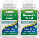 Nejlepší naturals, Brewers kvasinky, 7-1 / 2 Zrna s vitamínem B1, Vitamin B2, 1000 mg 240 tablet (240 Počet (balení po 2))