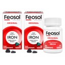 Feosol Original Iron Supplet Tablety, Non- heme 325mg Ferrous Sulfát (65mg Elemental Iron) per Pill, 1 per day, 4 Month Supply, pro podporu energetického a imunitního systému (120 ct Pack of 2)