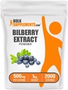 Bulksupplements.com Bilberry Extract Powder - Bilberry Extract Supplement, Bylinný dodatek - Vegan & Glulten Free, 500 mg na Serving, 1kg (2,2 kg) (balení po 1)