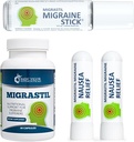 Základní Vigor Migrastil Migréna Support Kit s Migréna Stick, Kapsle & Nausea Inhaler. Vyrobeno v USA