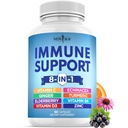 NOVÝ Věk 8 v 1 Imunitní podpora Booster dodatek s Echinacea, Vitamin C a zinek 50mg, Vitamin D 5000 IU, Kurkumin a zázvor, B6, Elderberry 60 Počet (balení po 1)