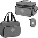 CURMIO Medicine Storage Bag Prázdný, Uzamykatelné Pill Láhev Organizátor s přenosné zip Pouches pro první pomoc kity, Medicine Box pro domov a cestování