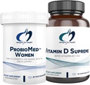 Design pro zdraví Vitamin D & Ženské Probiotické Bundle - ProbioMed Ženy (30 Kapsle) Gut Zdraví & Vaginální Probiotika s Vitamin D Nejvyšší (30 Kapsle) s Vitamin K2 pro imunitní a kostní zdraví