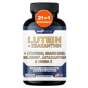 Gade Nutrition Lutein a Zeaxanthin Doplňky stravy 124; Astaxanthin oční vitaminy s Omega 3, Resveratrol, Bilberry, Lycopene, Quercetin, Ginkgo Biloba, Vitamin D a další oční péče vitaminy a minerální látky