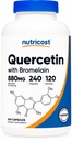 Nutricost Quercetin 880mg, 240 Vegetariánských kapslí s Bromelain (165mg) - 120 Servings (440mg Quercetin per Cap) - Gluten Free, Non- GMO