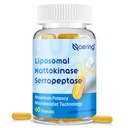 Lipozomální Nattokináza 12 000 FU Serrapeptáza 360 000 SPU Enzyme Dodatek - Obohacený o synergistické enzymy a Nutrient Blend & Inulin pro cirkulační, Gut, Digestion 60 Kapsle (1 lahvička)
