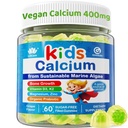 Děti vápníkové gumy + vitamin D3 K2, hořčík, zinek, extra absorpční řasy doplněk vápníku pro děti Jemně na žaludek, kosti, zuby, svalovina, mozek, cukr zdarma žvýkací děti vitaminy 4 +, 60