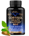 Cortisol dodatek pro ženy - Svatý Basil 124; Ashwagandha OF 124; Rhodiola OF 124; L- Theanine - Plant- Balance hormonů - Mood, Focus & Sleep Support - Made in USA - Vegan, Non- GMO - 60 Kapsle pro 2 měsíce