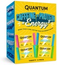 Quantum Energy Square - Energetický bar s kofeinem a 10g proteinem, zdravý snack on the Go - Vegan, gluten- Free, Soy & Dairy- Free - Variety 4-Pack