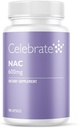 Oslavte vitaminy NAC (N- Acetyl Cysteine) dodatek, 600mg na kapsli, gluten zdarma, Non- GMO, 90 Kapsle