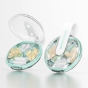 Pouzdro pro malé pilulky, Roztomilý box na plotýnky pro kabelku a kapsu, 4 kompartment odstranitelný držák na plotýnky, portable Travel Pill Organizátor pro vitamíny, doplňky, rybí oleje (zelené)