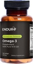 Endur Omega33 Fosfolipid (100% čistý krilový olej), doplněk srdečního zdraví, vhodný pro optimální absorpci, gluten zdarma, 500mg (180 Softgels)