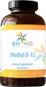 RHMD methyl B-12 Lozengy - 5000mcg B12 Methylkobalamin methyl B12 - Veganský vitamin B12 Dietní doplňky - Non GMO (60 Quick Disolt Lozenges)