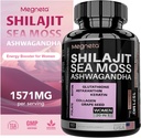All- in - One Sea Moss, Shilajit, Ashwagandha & Glutathione dodatek pro ženy, zvyšuje energii, 60 Kapsle