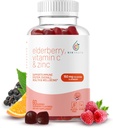 Organic Elderberry Gummies s zinem a vitaminem C 124; Vegan Elderberry Gummies pro dospělé 124; Imunita a imunitní podpora doplněk pro dospělé 124; Gluten a želatina zdarma