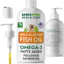 BARK & SPARK Fish Oil for Dogs - Přírodní Omega-3-Kožní & Coat Support-Liquid Food Supplement for Pets-EPA + DHA mastné kyseliny pro společnou funkci, imunitní a srdeční zdraví 16 (fl oz) -sardine & Krill