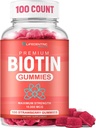 Biotin Gummies pro růst vlasů 124; Max síla Biotin 10000mcg Prevents Thinning and Loss Found 124; Žvýkací Biotin dodatek pro ženy muži a děti 124; 100 Count Vegan vlasy gummies pro vlasy kůže a nehty