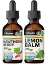 BIO KRAUTER Hawthorn tinktura 2 Fl. Oz. & Lemon Balm tinktura 2 Fl. Oz.