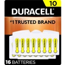 Duracell Sluchové pomůcky Baterie Žlutá velikost 10, 16 Hrací balení, 10A Velikost Sluchové pomůcky Baterie s dlouhotrvající výkon, Extra- Long EasyTab Instalace pro zařízení pro pomoc sluchu