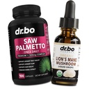 Saw Palmetto pro ženy Hair Loss & Lions Mane Houbová Kapky - DHT Block Growth Plus močový měchýř & Organic Lion 's Mane Houbová Kapky Tinktura - Čisté Saw Palmetto Hair Loss & Moření pilulky