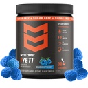 MTN OPS Yeti Pre- Cvičení Powder Energy Drink s Creatine, 200mg kofein & BCAA s Beta Alanine, 30-Serving Tub, Blue Raspberry