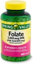 Jarní údolí Folate dietní dodatek, 1,333 mcg, 400 Počet
