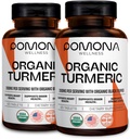 Pomona Wellness Organic Turmeric Supplement 2100 mg, USDA Organic, Non- GMO, Vegan, Turmeric Curcumin s černým pepřem pro absorpci, pro společnou podporu a imunitu, 240 tablet (2 balení)
