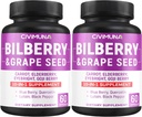 Borůvky Kapsle s Bilberry, Grape Seed, Mrkev, Elderberry a další - 120 Kapsle forr 4 měsíce Dodávka (Balení po 2)