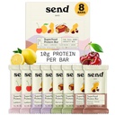 Poslat bary Plant- based Vegan zdravé proteinové bary, Se zelenými (Variety Pack, 8 Bary) - Pouze skutečné ingredience, Zero přidaný cukr, gluten- Free, Dairy- Free